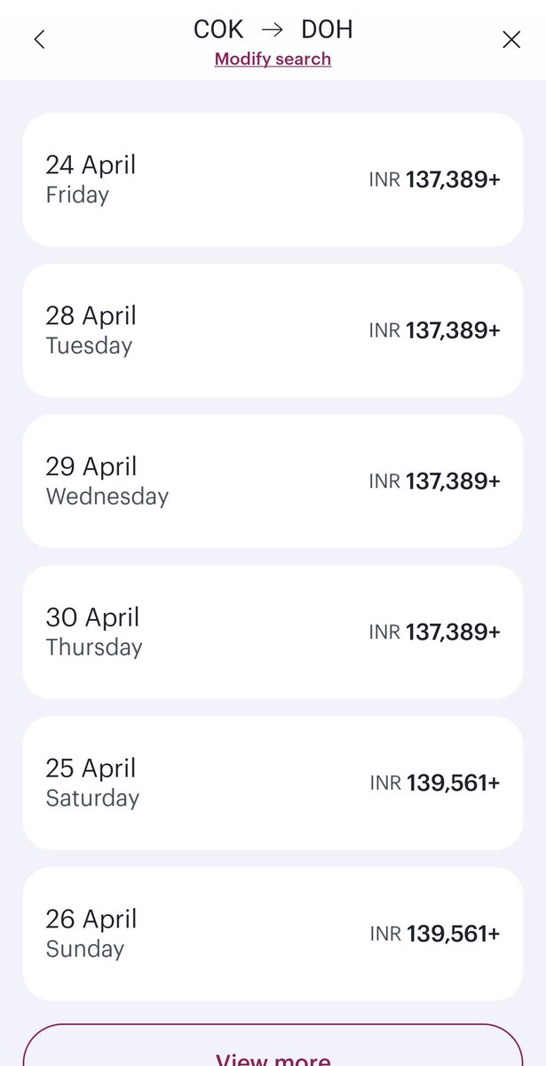 ManojRemanan's tweet photo. @qatarairways flight special schedule from India (IndiGo, Air India, Akasa, Vistara, or other Gulf carriers) need to increase services on India–Doha routes urgently.
Qatar is gradually adding flights, but it’s not enough yet.
#QatarAirways #IndiaToDoha #FlightPrices #AirTravel https://t.co/dfRirutthM