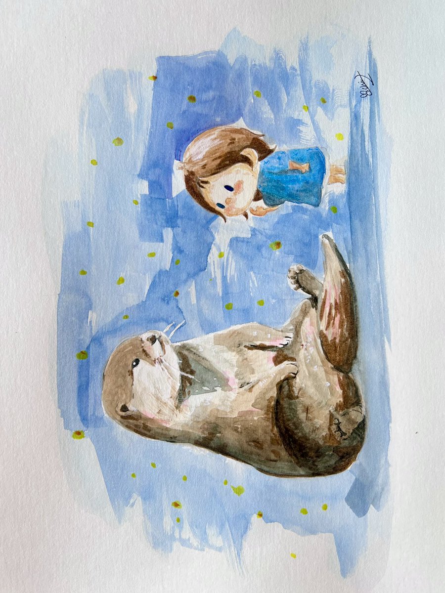 mochituki_214's tweet image. 今年中に「うちの子」オーダーを受けられる作家になるのが目標です✍🏻

記念すべき1枚目は、カワウソとの出会いを水彩で描きました

これからたくさんの可愛い動物を絵にしていきたいです！

応援してくださる方、お友達になってくれる方、ぜひ繋がってください…！

 #アナログイラスト  #petportrait