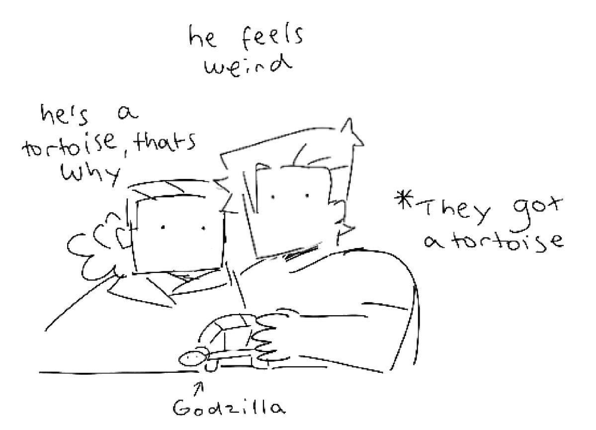 Mystery_M_T's tweet image. Spike is allergic to any animal with fur

I’m obsessed with Godzilla (the tortoise) also this isnt a comic it’s just a ton of doodles in one go

#oc #doodle