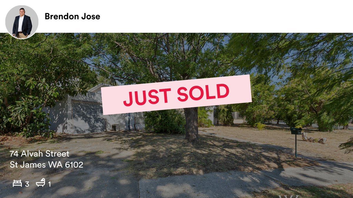 🛌 3 🛀 1
📍 74 Alvah Street, St James, WA, 6102

Our agent’s latest sale on RateMyAgent

rma.reviews/jxlztg845iyh

...
#ratemyagent #realestate #WELSH_Real_Estate