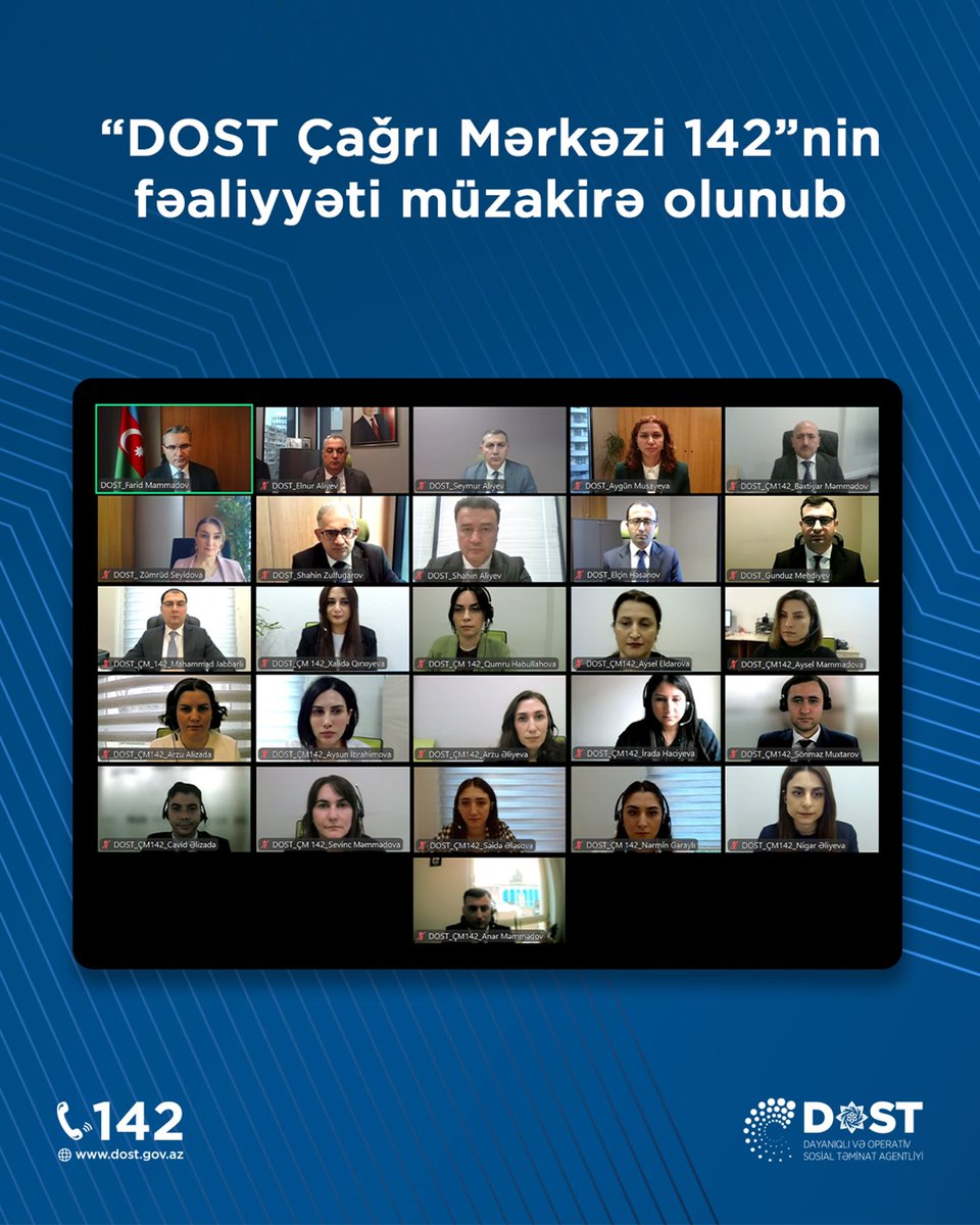dostagentliyi's tweet image. "DOST Çağrı Mərkəzi 142" tərəfindən bu ilin I rübü ərzində 340 minə yaxın zəng cavablandırılıb. Xidmətlə bağlı məmnunluq səviyyəsi isə 95% təşkil edib. Bu barədə qurumun fəaliyyəti ilə bağlı keçirilən iclasda bildirilib.

↪️ dost.gov.az/news/1485

#ƏƏSMN #DOST #142çağrımərkəzi