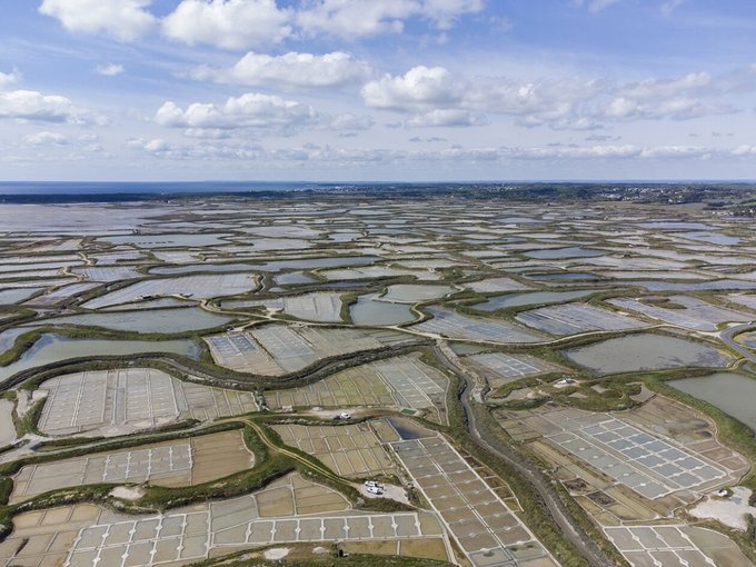 Gsterre's tweet image. Superbe vue aérienne sur les Marais Salants de Guérande #LoireAtlantique ma #Bretagne #BaladeSympa #MagnifiqueFrance
