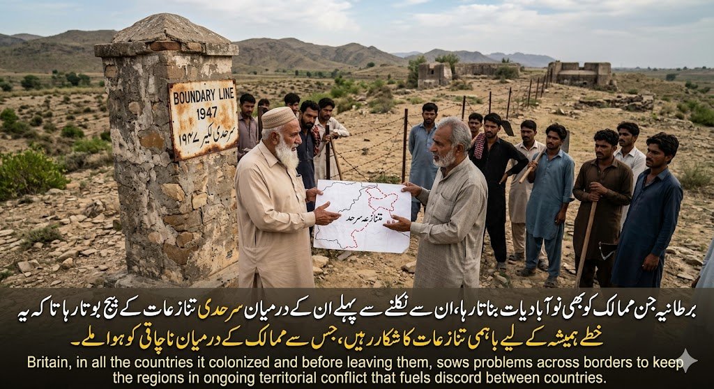 برطانیہ نے جن ممالک کو بھی اپنی نوآبادیات بنایا، وہاں سے نکلنے سے پہلے اس نے سرحدوں پر ایسے مسائل کے بیج بوئے تاکہ یہ خطے مستقل سرحدی تنازعات کا شکار رہیں۔ اس کا مقصد ممالک کے درمیان ایسی دشمنی کو ہوا دینا تھا جو کبھی ختم نہ ہو۔
