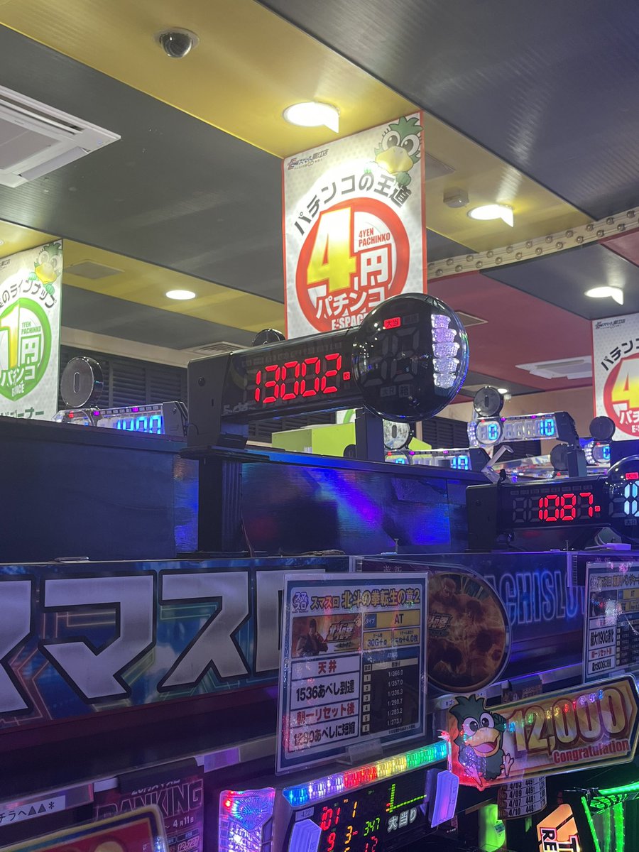 はいさーい

スマスロ北斗の拳が、、、
大変な事になってる💦💦💦

オープンして6時間しか経ってないのに、
早いよー💦

その他にも
ハナシリーズ、沖ドキシリーズからも
2.000pt以上で出る😭😭

まだ、中盤戦始まったばかりだよ⁉️

お仕事帰りにも是非 #イースペス東江店　に寄り道を😏😏😏😏😏😏😏😏