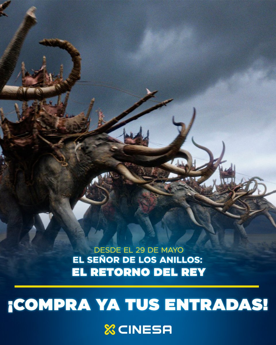 Vuelve la trilogía de #ElSeñorDeLosAnillos esta vez en versión extendida para que la disfrutes en la gran pantalla de #Cinesa 🎬💥
Compra ahora tus entradas en 👉 cinesa.es/peliculas/
A partir del 15 de mayo cada semana una película 🎟