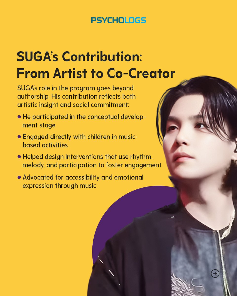 PsychologsIndia's tweet image. The MIND Program, co-authored by SUGA, demonstrates how music can function as a powerful psychological intervention.

#Psychology #MusicTherapy #Suga #BTS #Autism #MentalHealth #ClinicalPsychology #Neurodevelopment #Intervention #Research #Psychologs