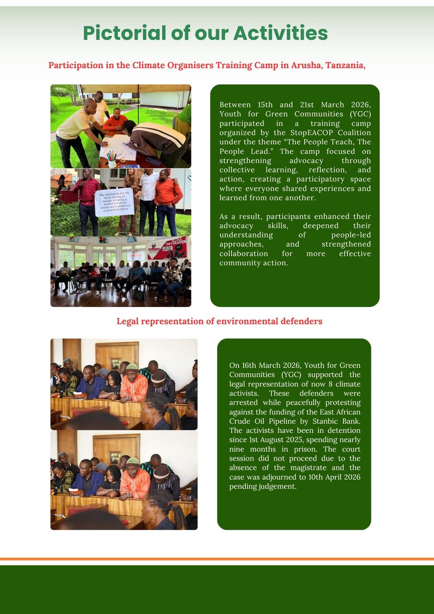 YGCUganda's tweet photo. 📢Our latest newsletter is out!

See how @YGCUganda  is working with indigenous communities &amp; persons with disabilities to strengthen advocacy, leadership and inclusive climate governance.

 Read more &amp; explore the calendar of our upcoming activities👉  https://t.co/64sdq34P8q https://t.co/aL65hV3nKI