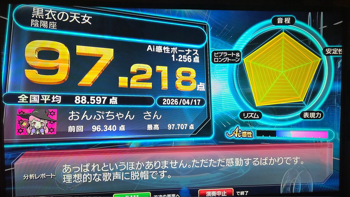 onpchan888's tweet image. カラオケ🎤✨️
DAMの精密採点Ai✨️

画像一枚目から
ETERNITY/lynch.
黒衣の天女/陰陽座

の結果です🥺

この後何故か他のお部屋のデンモクの情報がこっちに飛んできてしまい…途中で曲消されたり全く知らない曲が入ったり😢

まともに歌えませんでした悲しい😭
こんな事あるの？🥹