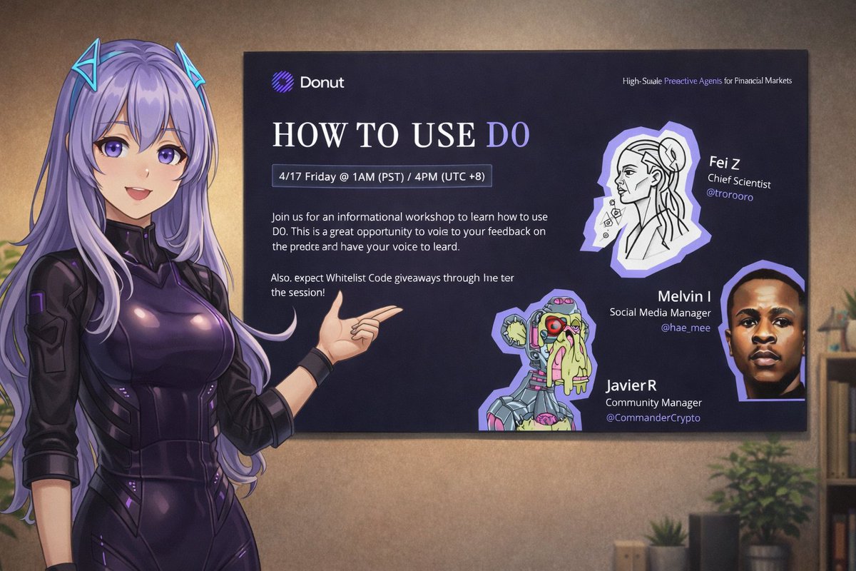 The first D0 Workshop and AMA goes live soon on <a href="/DonutAI/">Donut</a> Discord.

Join to learn how to use D0, ask anything about Donut, and share your feedback directly with the team. 

There will also be D0 code giveaways throughout the session.

Set your reminder, tune in, and don't miss it.