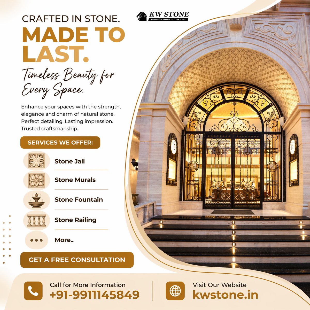 kwstonedelhi's tweet image. Crafted in Stone. Made to Last.
Timeless Beauty for Every Space.
Enhance Your Spaces with the Strength Elegance and Charm of Natural Stone.
Perfect Detailing, Lasting Impression and Trusted Craftmanship.
For More Detail Visit: - kwstone.in
#stone #Marble
