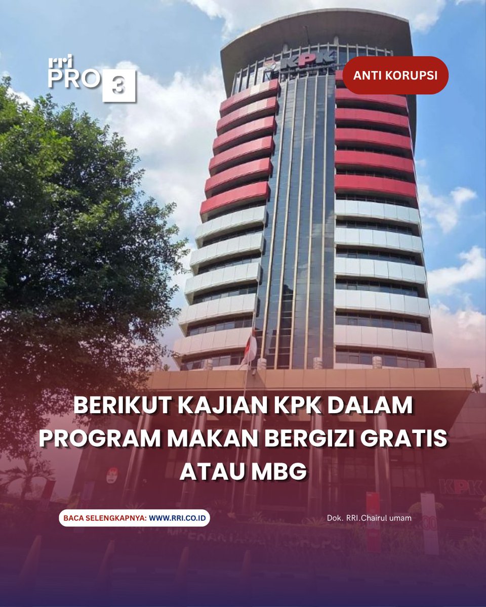 RRIPrograma3's tweet image. Komisi Pemberantasan Korupsi (KPK) mengungkap sejumlah temuan terkait pelaksanaan program Makan Bergizi Gratis (MBG). Temuan tersebut merupakan bagian dari kajian strategis yang dilakukan KPK sepanjang tahun 2025.

rri.co.id/hukum/anti-kor…

#mbg
#kpk