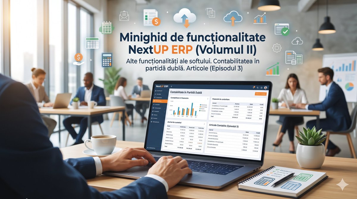 Minighid de funcționalitate NextUP ERP (Volumul II) - alte funcționalități ale softului. Contabilitatea în partidă dublă. Articole (Episodul 3) - cabinetexpert.ro/2026-04-17/min…