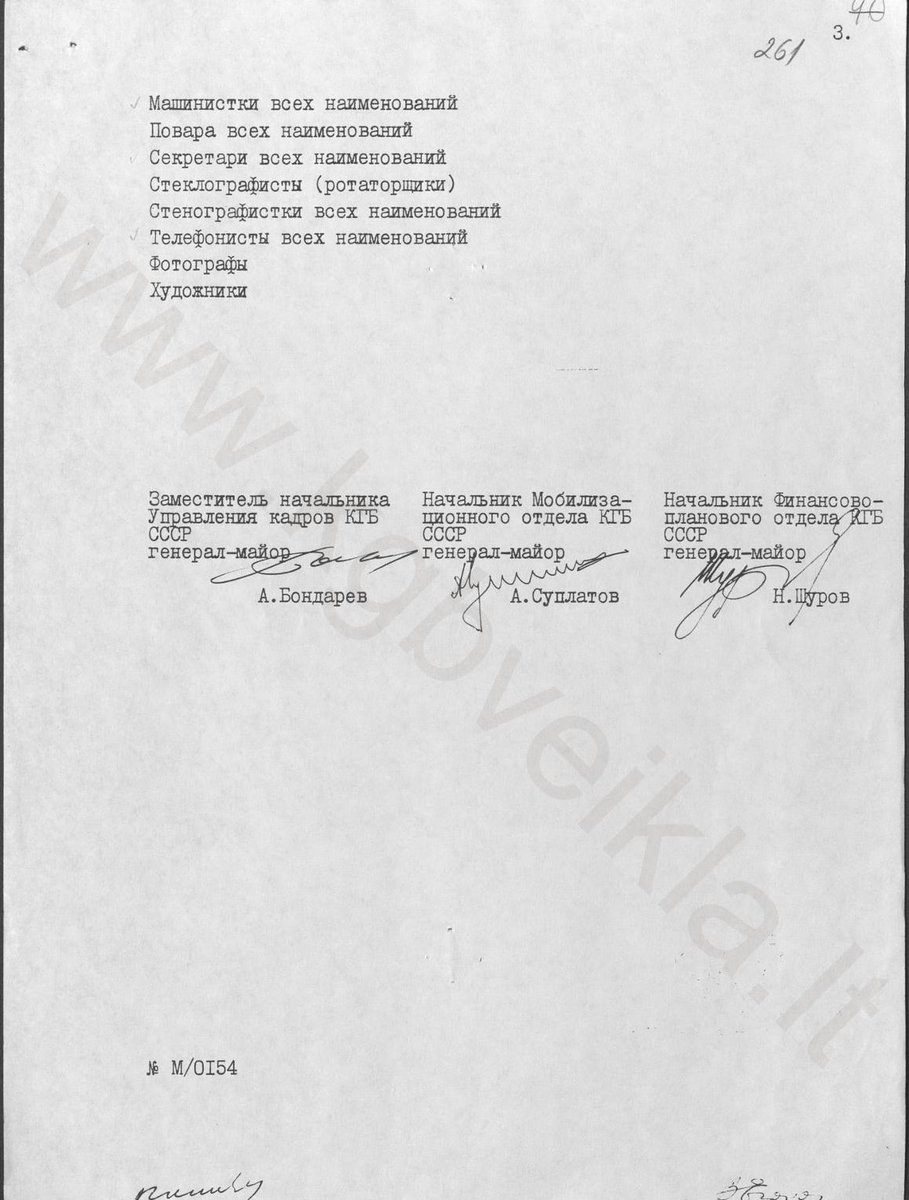 ChekistMonitor's tweet image. This #topsecret KGB list from June 1990 indicates the military ranks of #KGB civilian employees in case of general mobilization &amp;amp; war.
accountants, doctors, translators -&amp;gt; officers
librarians, drivers -&amp;gt; warrant officers
typists, nurses, photographers, cooks -&amp;gt; sergeants
