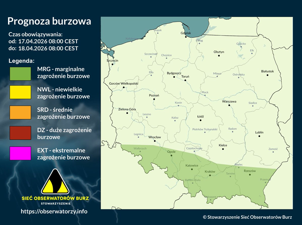 SOB_pl's tweet image. ⚡️W piątek w południowej Polsce pojawią się niezbyt silne opady deszczu. Niewykluczone, że punktowo padną także wyładowania atmosferyczne.
Szczegóły: obserwatorzy.info/prognoza-burzo…
@MeteoprognozaPL @meteo_expert @NaGraHo 
#obserwatorzyburz #pogoda #polska #burza #burze #wiosna #meteo