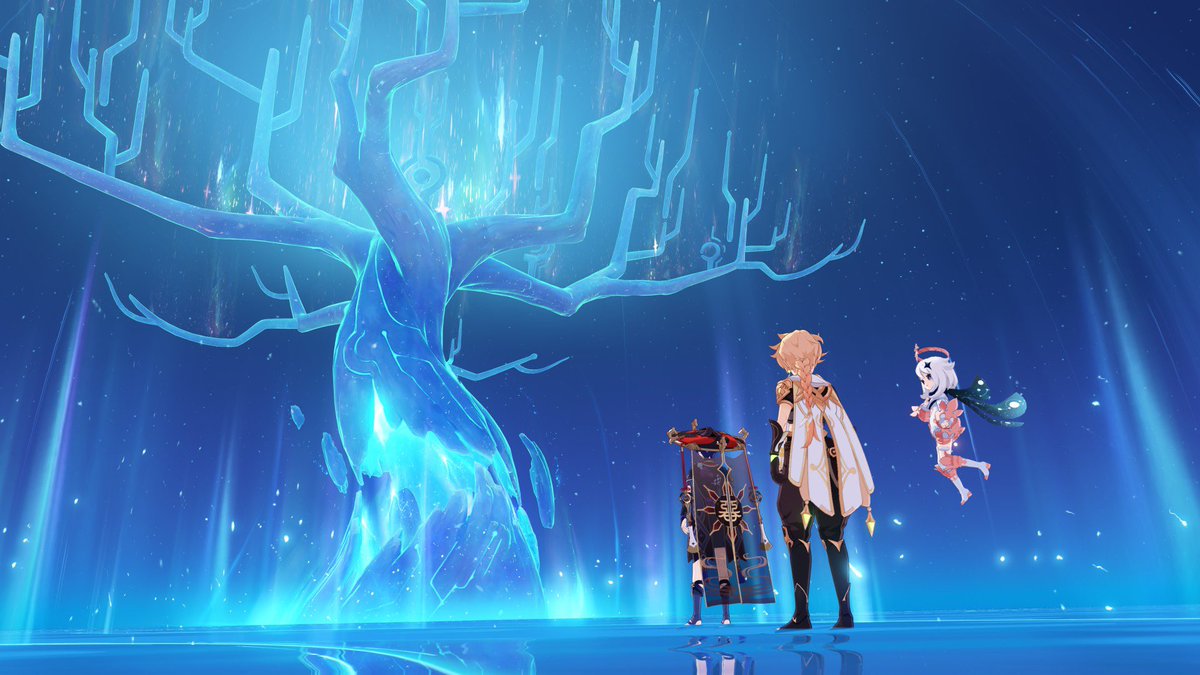 🚨 LUNA VII (6.6) AQ SPOILERS 🚨 

After Irminsul burns, all history manipulated in the past will go back to the original version, including things hidden by Celestia and Scaramouche. 

Via DK2 &amp; HXG 🌙