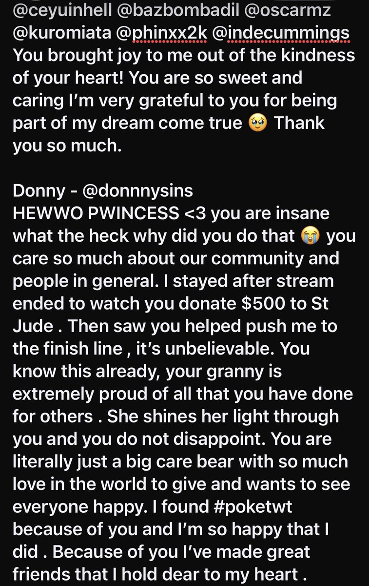 Thank You for donating to me!  You all made this possible I don’t have x premium or whatever that’s called for long posts so I had to do it in my notes💖 
<a href="/piinkfairie/">juice🌙 ~ 21%</a> <a href="/e1ectricman/">Dylan 🇲🇽</a> <a href="/BazBombadil/">baz. 27%</a> <a href="/chubz220/">chubz</a> <a href="/OscarMZ_/">Oscar 🇸🇻</a> <a href="/ACynicalSlime/">A Cynical Slime 👑</a> <a href="/kuromiata/">DistractedDriving</a> <a href="/ceyuinhelll/">ceyuinhell</a> <a href="/Phinxx2K/">Phinxx</a> <a href="/IndeCummings/">Inde | MUSIC SIMP | I LOVE Y'ALL</a>