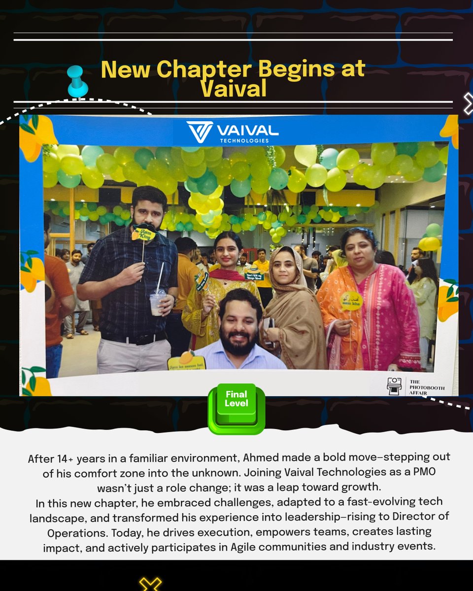 vaivaltechpk's tweet photo. Employee Spotlight Round 4 ft. Ahmed Jawad Khan – Level Up with Ahmed.

From a basic role to Operations Director at Vaival Technologies, his journey reflects curiosity, adaptability, and continuous growth. 

Today he leads high-performing teams and drives execution excellence. https://t.co/YTSep34tkk