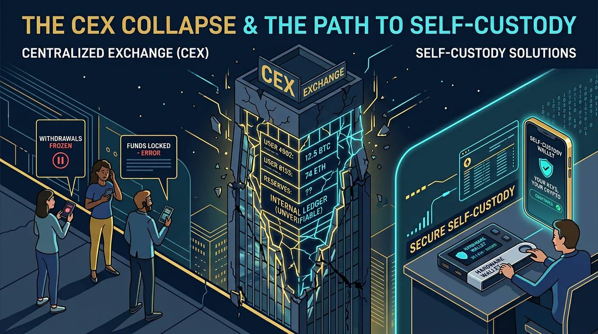 Snout0x's tweet photo. Visible balance is not custody.

If an exchange can pause withdrawals, freeze accounts, or fail before you get your coins out, the number in your dashboard is not the same thing as control.

Read the full post here⬇️

https://t.co/encTFWqCyS https://t.co/r0ZqMZqx30