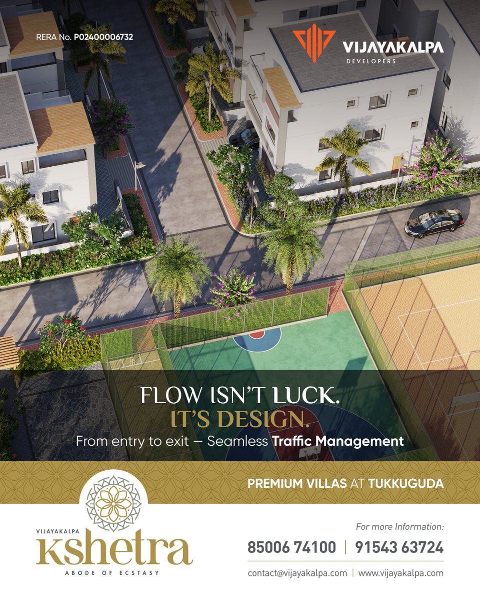 vijayakalpa's tweet image. No dead-ends. No bottlenecks.
At Vijayakalpa Kshetra, smart traffic management ensures smooth movement from entry to exit — every day.
 
🌐vijayakalpa.com
 
#Vijayakalpa #TrafficManagement #SmartPlanning #GatedCommunity #HyderabadVillas #ModernLiving #SeamlessLiving