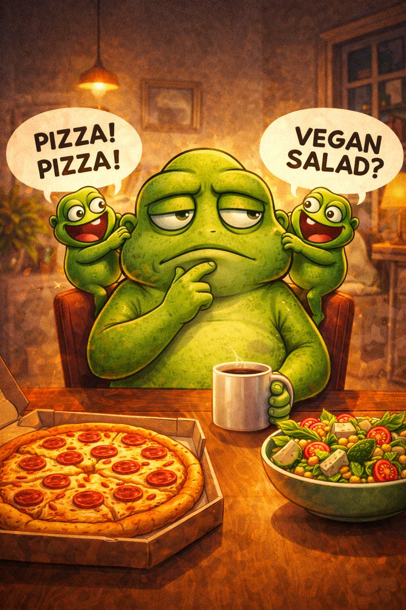 glonk_lol's tweet photo. Brain: be disciplined, eat salad 🥗

Inner Glonks: PIZZA PIZZA PIZZA 🍕 https://t.co/hUJuRyUopQ