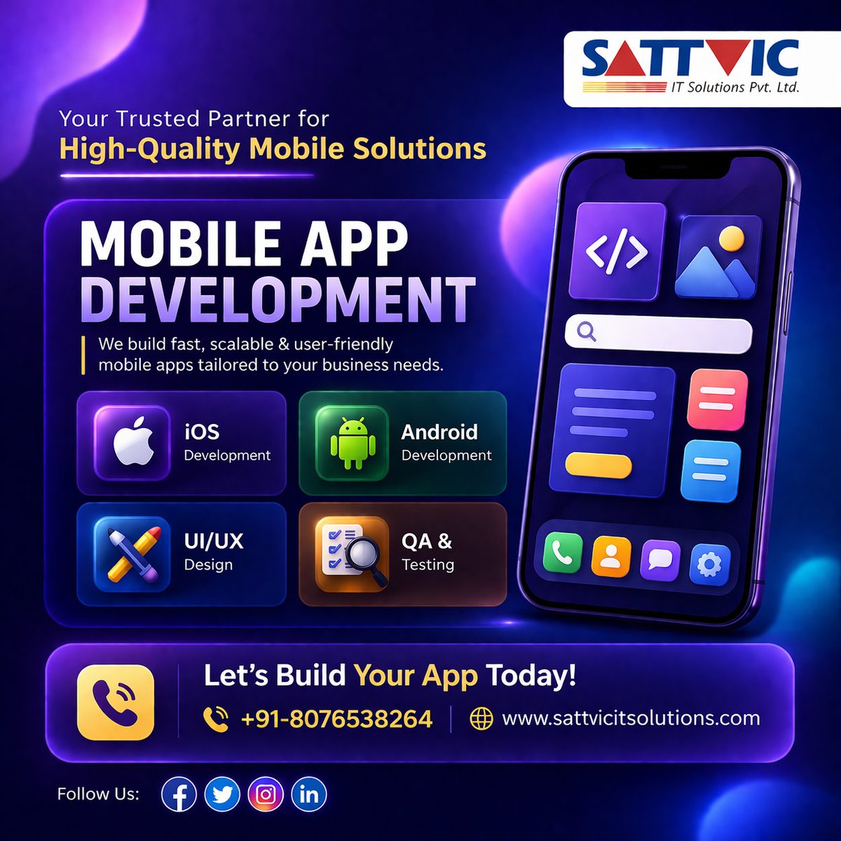 SattvicIt's tweet image. it’s Time to Take Your Business Digital!
Looking to build a powerful, fast, and user-friendly mobile app?
sattvicitsolutions.com
#MobileAppDevelopment #AppDevelopment #iOSDevelopment #AndroidDevelopment #Startup #DigitalTransformation #BusinessGrowth #TechSolutions #UIDesign