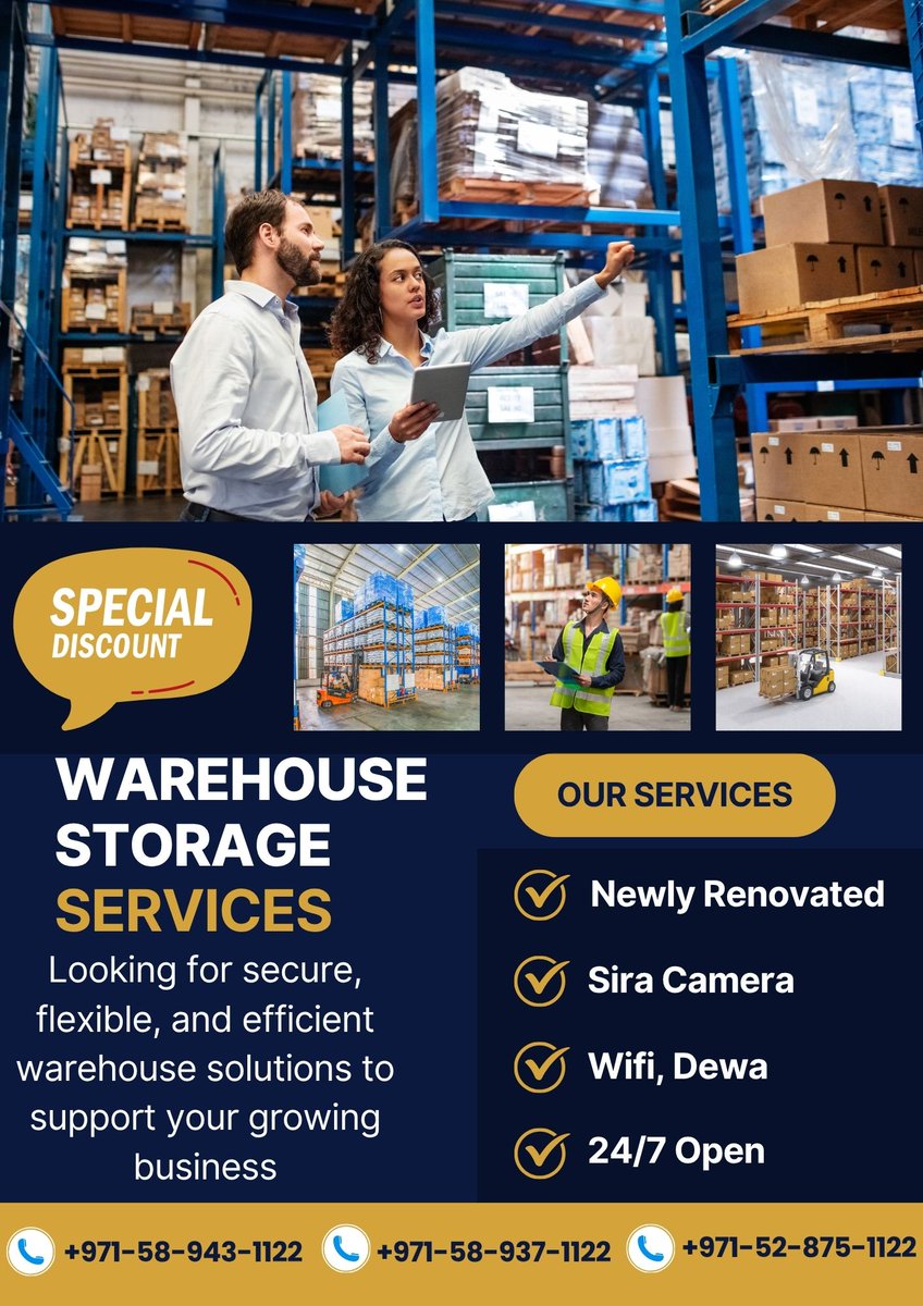 DubaiSelfStore's tweet image. Premium Storage Solutions in Dubai!  Looking for secure, climate-controlled storage with 24/7 access? We offer spacious warehouses near Dragon Mall, Warsan First, with free WiFi &amp;amp; top-notch security!📞Call:+971528751122   #DubaiStorage #Storage #SecureStorageDubai