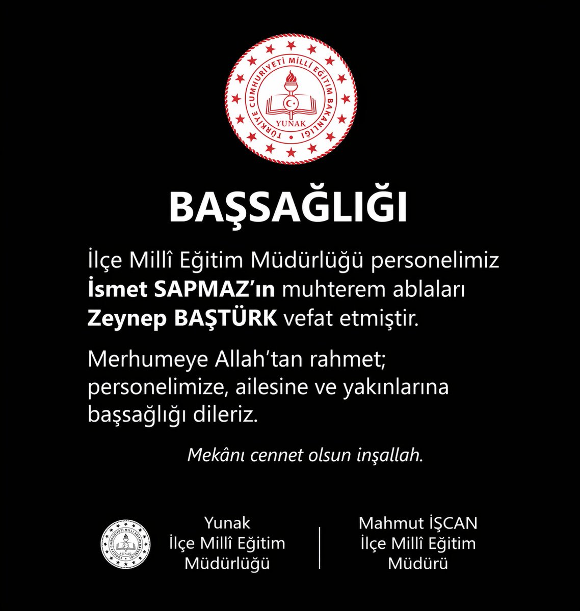 Yunak İlçe Milli Eğitim Müdürlüğü tweet media