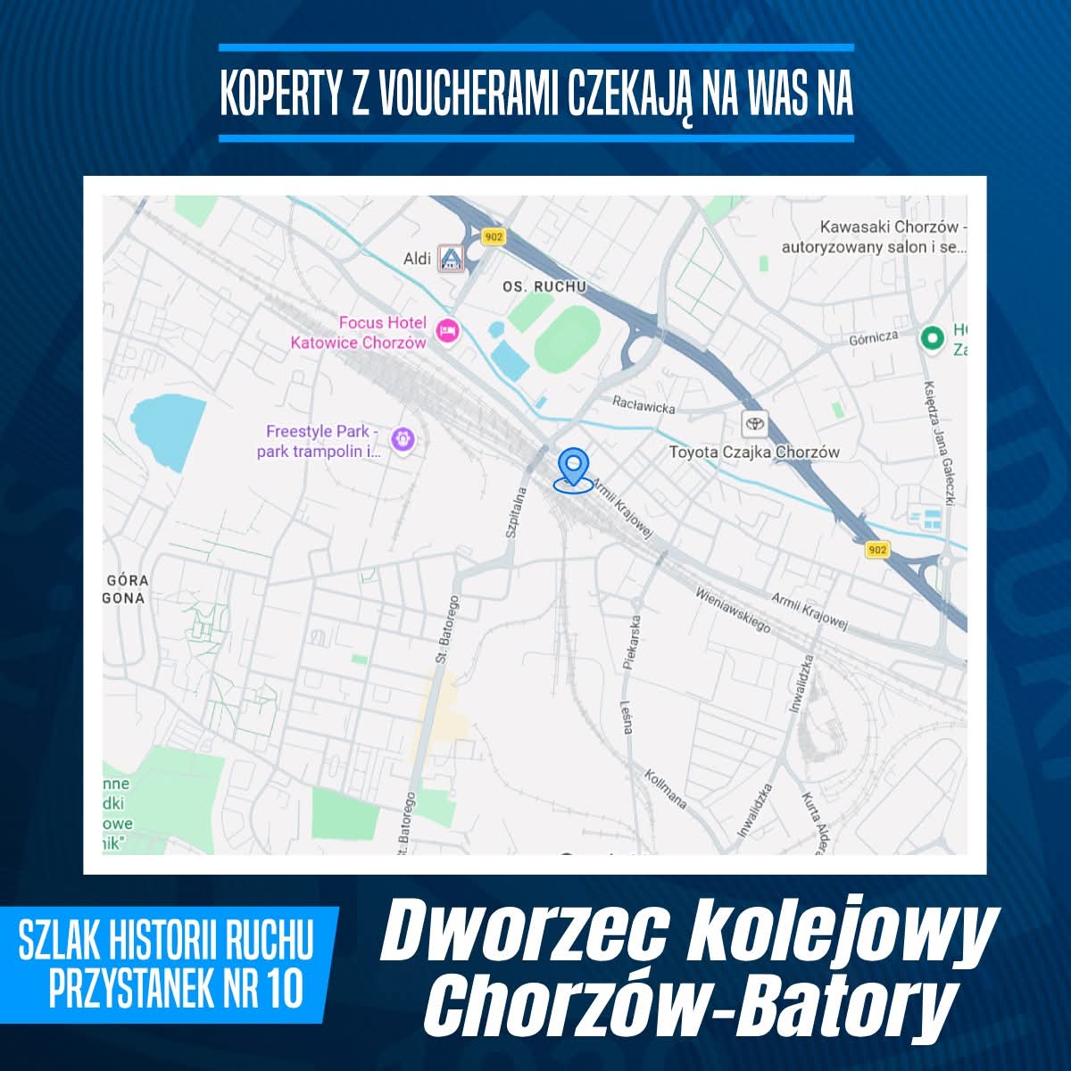 Kolejne koperty czekają na swoich właścicieli 🥳 tym razem okolice dworca PKP na Batorym 🚂 

Pochwalcie się swoim znaleziskiem i szalikiem 📸

Powodzenia! #106na106