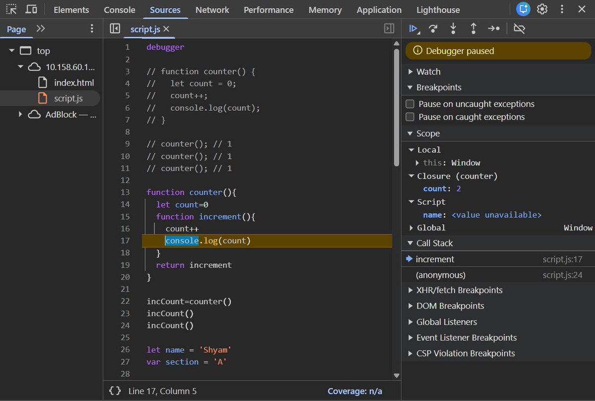 AK_FrontEnd's tweet image. Just cracked JS scopes:

Global → everywhere
Local → inside function
Lexical → where code is written
Block → { } with let/const
JS isn’t confusing, concepts mixed hote hain.
#JavaScript #JS #WebDev #Frontend #Coding #LearnInPublic #100DaysOfCode #CodingLife #DevCommunity
