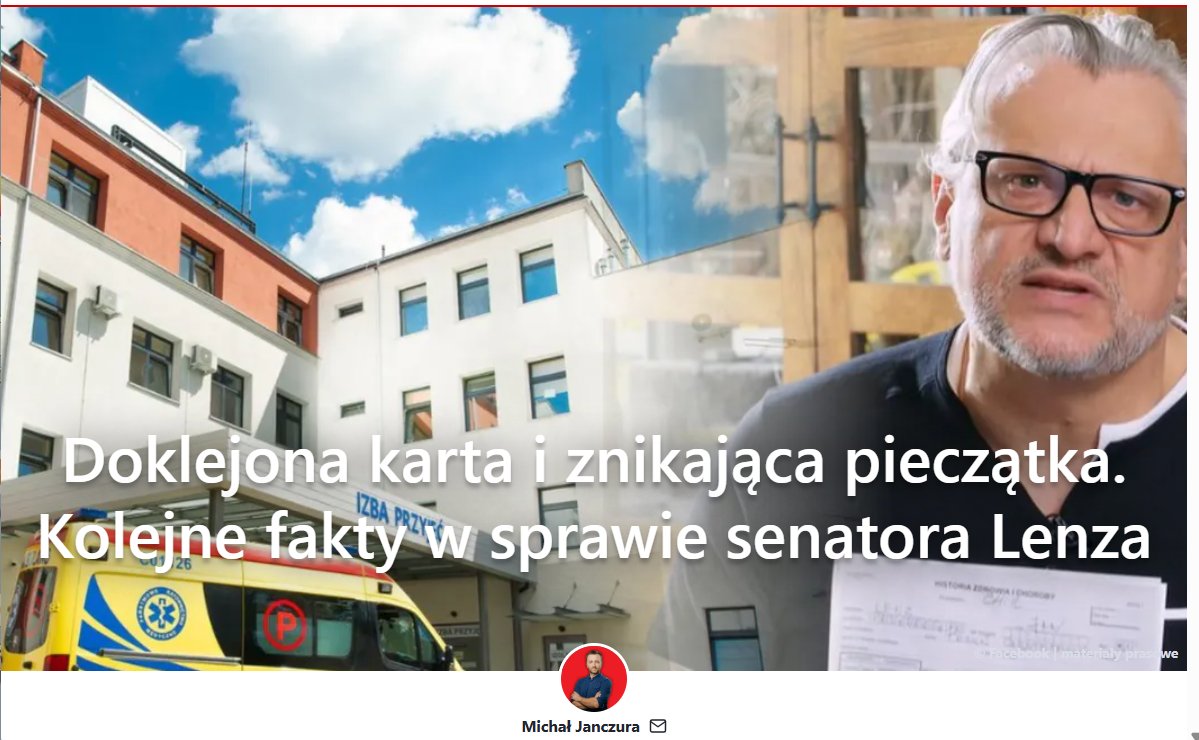 ‼️Doklejona kartka w dokumentacji, znikające pieczątki z dokumentów senatora Lenza, które sam upublicznił!! 

Publikujemy dziś w WP kolejny odcinek "serialu" o zabiegu krewnego senatora Lenza, z którego dowiecie się między innymi, że ten "wymagający natychmiastowej interwencji"