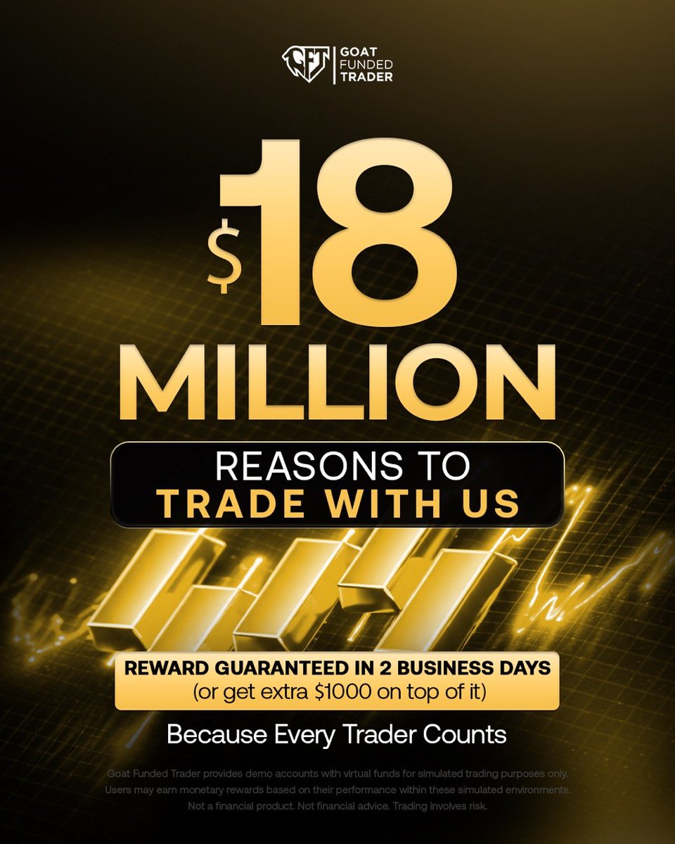 babypipsgrad8's tweet photo. 🚨 18 Million reasons to trade with @GoatFunded 

Available offers 🫴🏽 
🔥 35% 📴 all purchase
🔥 Get a free account 
🎫 BOGO35

🖇️ Offer link: https://t.co/0vhsOTjXg5

📍 Limited time offer https://t.co/g9RbDQzxKf