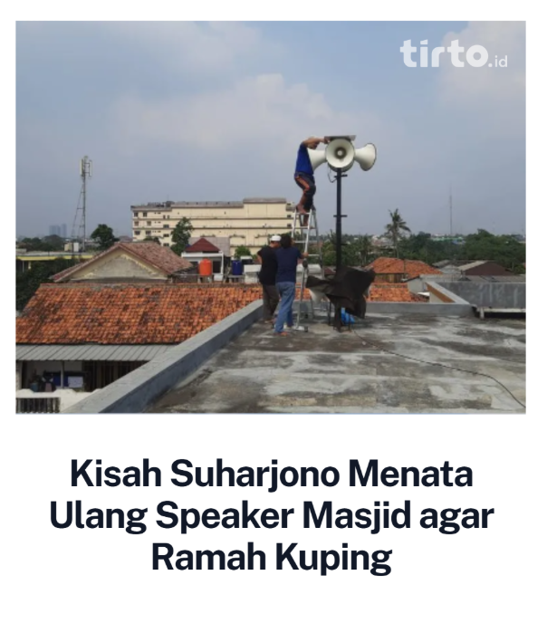 Suharjono berusaha mengembalikan fungsi utama masjid sebagai tempat yang syahdu, di mana pesan-pesan agama dapat diterima dengan jernih tanpa gangguan teknis yang melelahkan pendengaran.