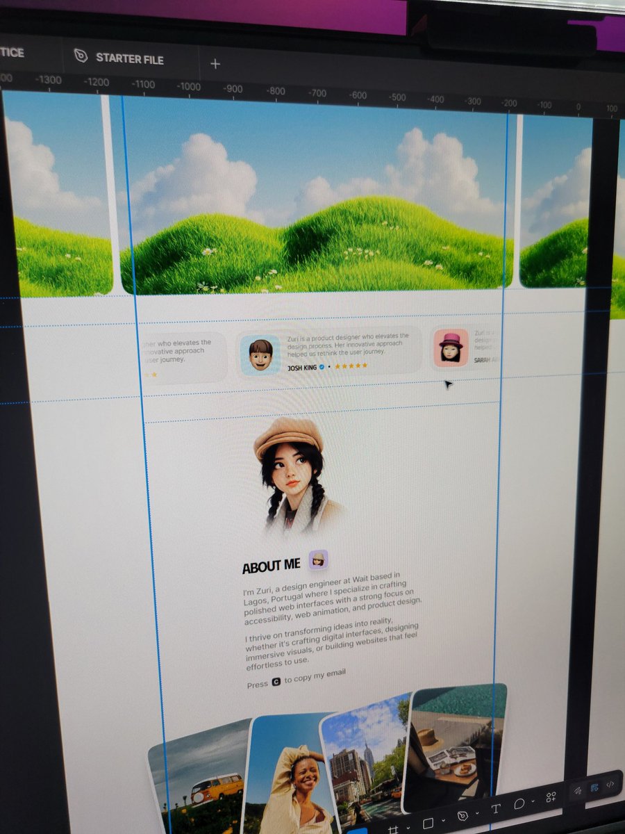 _UduotB's tweet photo. First Framer template... WIP 🚧

PS: The project thumbnails are not mine... Just used it as a placeholder to see what it it will look like.... I will replace them with a well crafted thumbnail of my works.

#Framerchallenge https://t.co/XhILgSopRM