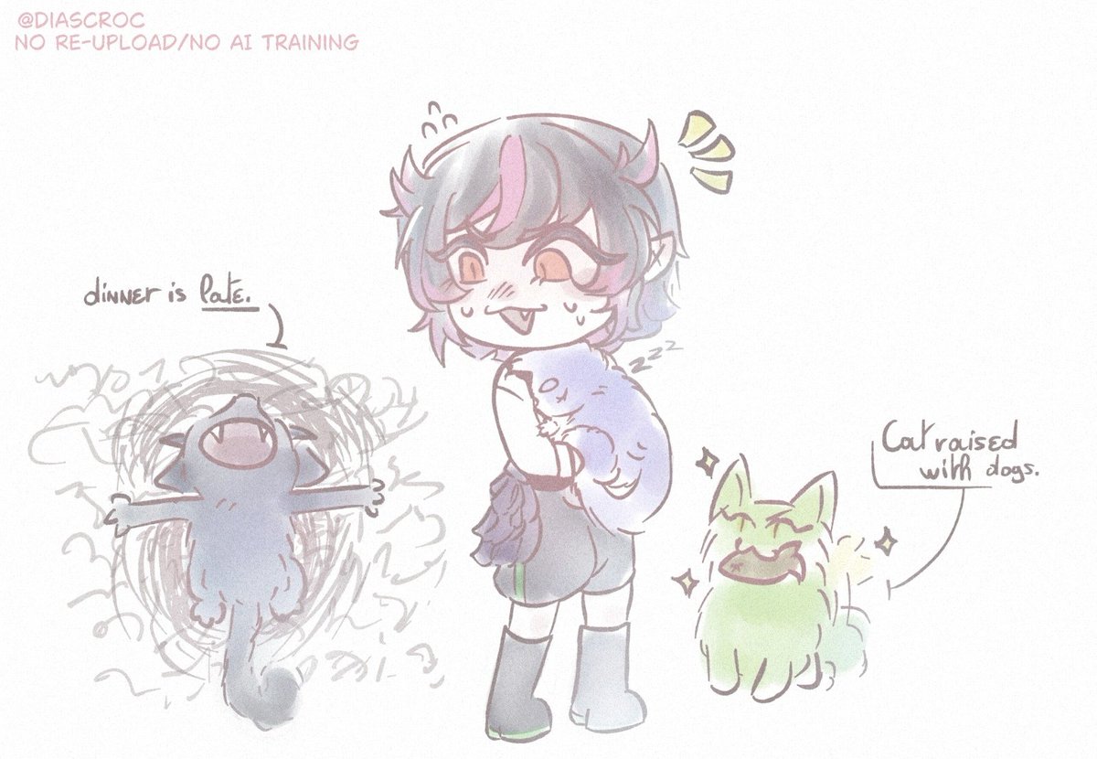 diascroc's tweet photo. Catsitting went wrong, Meowleus is being dra-mal-tic... But also, Lilia, why did you teach this cat the dark arts ?

#ツイステファンアート #twstファンアート #twstart https://t.co/HcRXhPF2zG