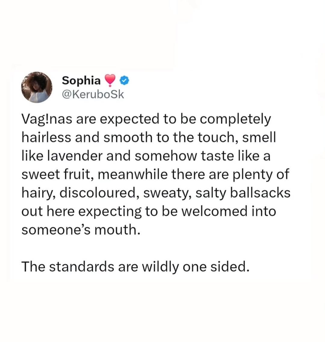 Sandraify6's tweet photo. Can we collectively agree to stop holding ourselves to ‘fruit-scented’ standards? Life is already hard enough without unrealistic pressure.😌😟 https://t.co/Wbvef6K10S