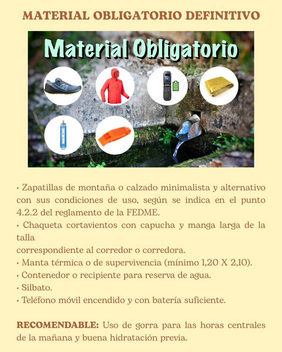 CxMGargdelosInf's tweet photo. MATERIAL OBLIGATORIO DEFINITIVO Y METEO.
#CxMGargantaDeLosInfiernos #Jerte #Trail #CDJerte #Fexme https://t.co/Fh1o9RGmlF