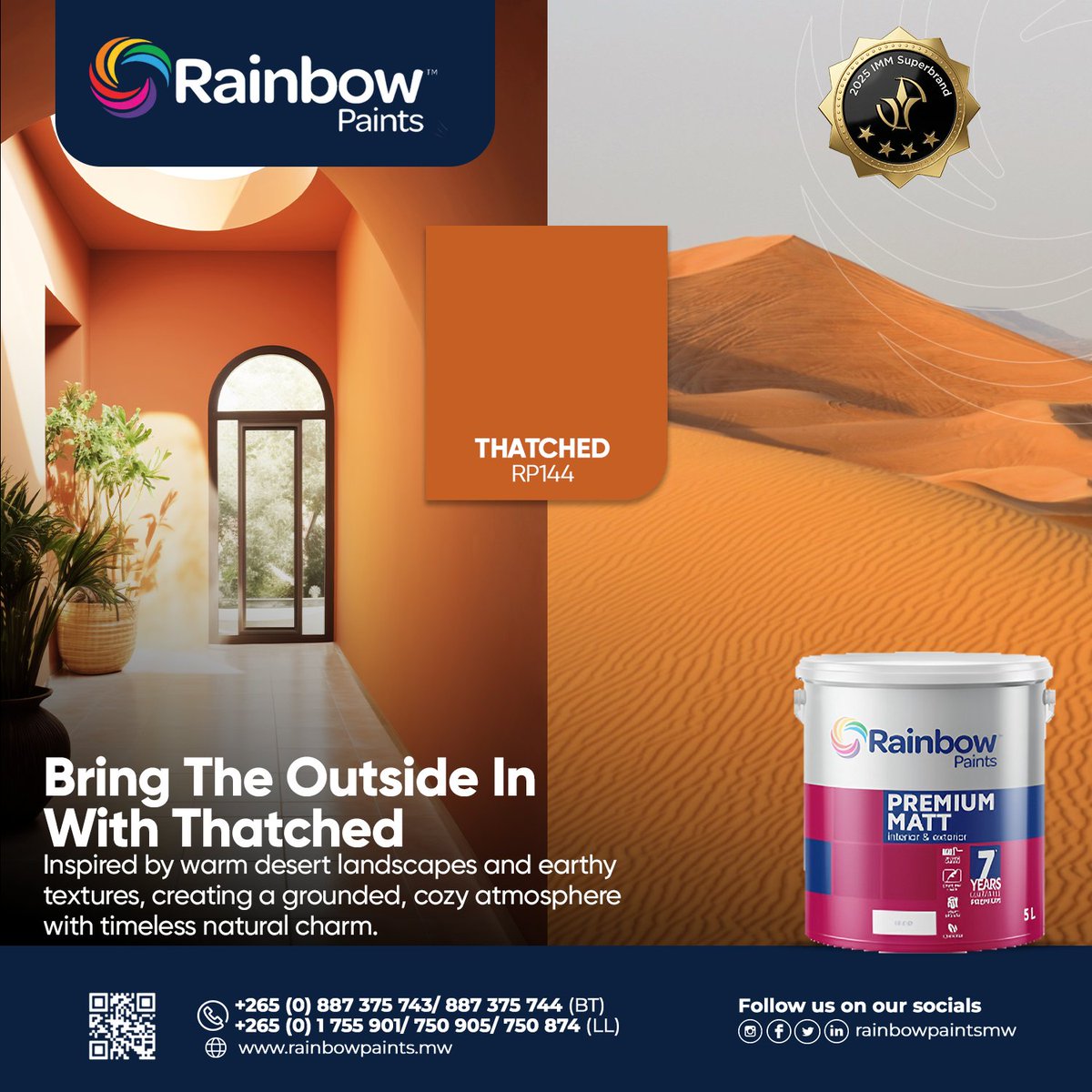 rainbowpaintsmw's tweet photo. Warm tones. Timeless feel
Comfort has never looked this good.
Would you try this earthy look?
#RainbowPaintsMW
#EarthyTones
#WarmSpaces
#ModernLiving
#HomeStyle https://t.co/g1ZfzRF0Li