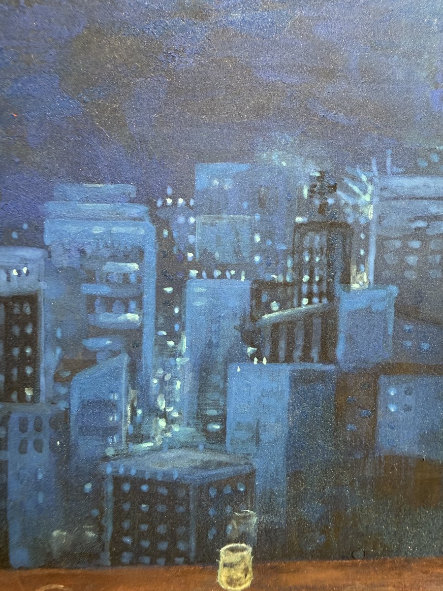 apollo__gallery's tweet photo. 練佳昕個展《夜遊者》

城市裡的夜遊者49-小酌 
Night Wanderers in the City No.49 - A Quiet Drink 
30×40cm 2026 https://t.co/LVnfUVZyTd