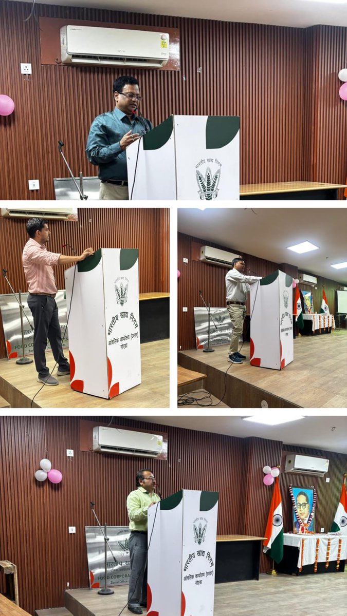 FCI_NorthZone's tweet image. Jai Bhim Jai Bharat! FCI Management marked Dr. B. R. Ambedkar Jayanti with full josh at ZO(N), Noida Auditorium on 15.04.2026!Hon'ble ED Sir, CGM Sir,all employees &amp;amp; FCI SC ST EWA Association came together to salute Babasaheb’s roar for equality, justice &amp;amp; empowerment. 
 #FCI