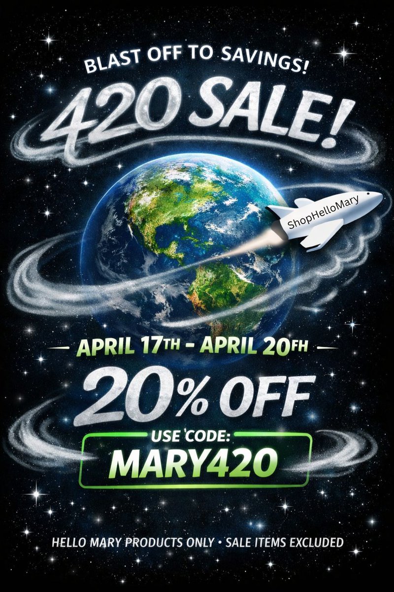 HAPPY 420 WEEKEND 🌎✨
Celebrating with 20% OFF our Hello Mary favorites! 
Use code: MARY420
shophellomary.com
