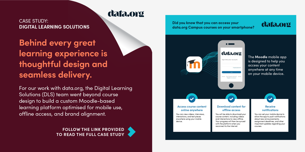 DF_org's tweet photo. Great learning needs great delivery. For @DataDotOrg, we built a custom LMS, localised the experience, &amp; turned existing content into modular SCORM courses.

🔗 Explore the case study: https://t.co/dxqOE2bEO3
#DLS #EdTech #LMS #LearningDesign #ResponsibleAI https://t.co/pmUzGc4rZn