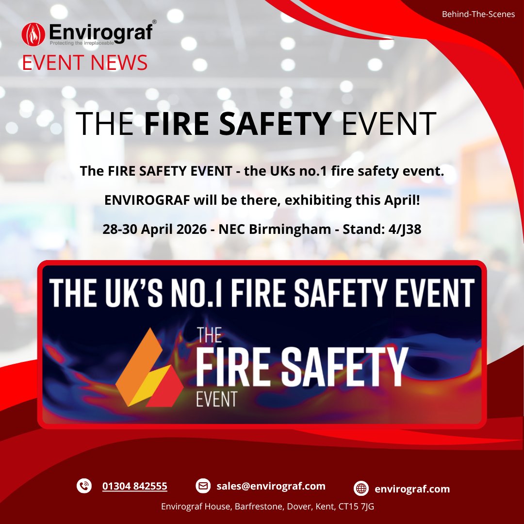 Envirograf_UK's tweet image. 🔥 The Fire Safety Event – UK’s No.1!

We’re excited to be exhibiting at NEC Birmingham this April! Come see us and check out the latest in fire safety solutions.

📅 28–30 April 2026

#FireSafetyEvent #NECBirmingham #Envirograf #BuildingSafety #SeeYouThere