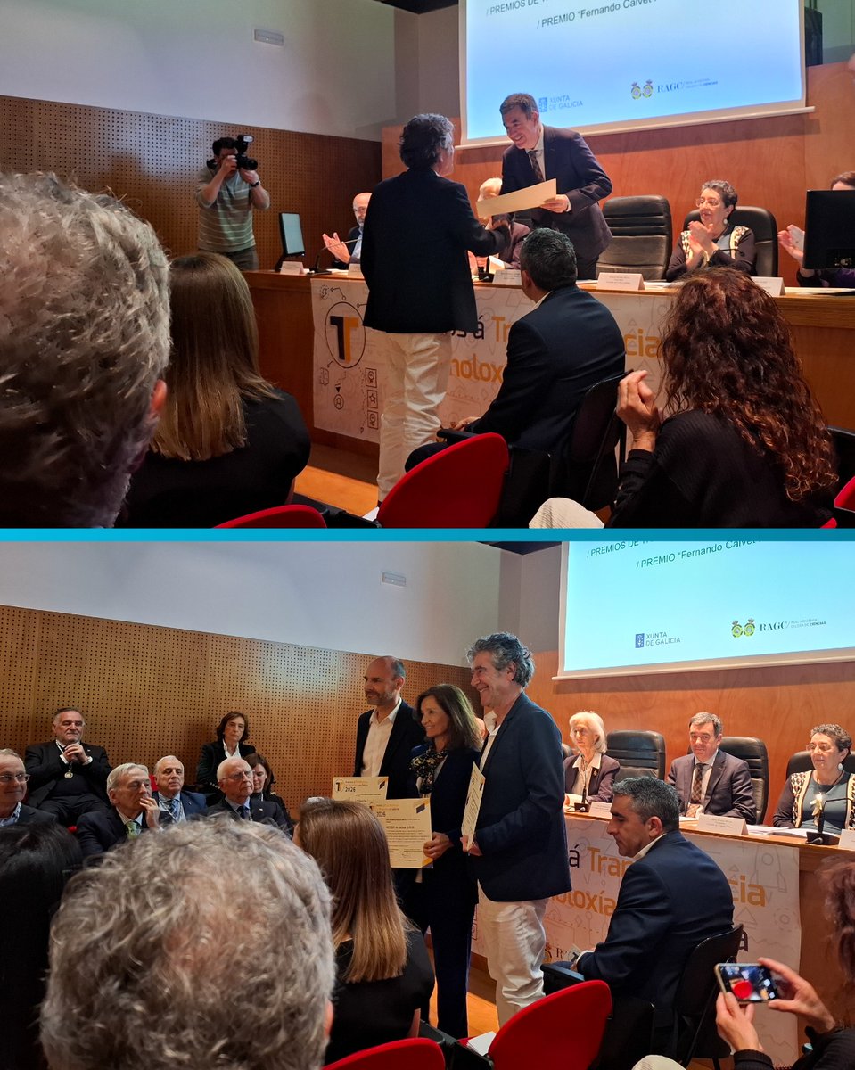 eeiuvigo's tweet photo. O 15/04, A RAGC celebrou o acto de entrega dos Premios á Transferencia de Tecnoloxía en Galicia, o Premio de Xornalismo Científico Celia Brañas e o Premio de Divulgación Científica.

Parabéns a Miguel Díaz-Cacho e todo o seu grupo polo Premio de Transferencia! https://t.co/ln0IxYoRsv