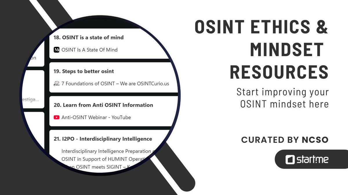 Most OSINT pages focus on tools. This one focuses on mindset, ethics, and method.
Trying to become a better investigator, not just collect more links?
start.me/p/aLpRdj/13-me…

#OSINT #InfoSec