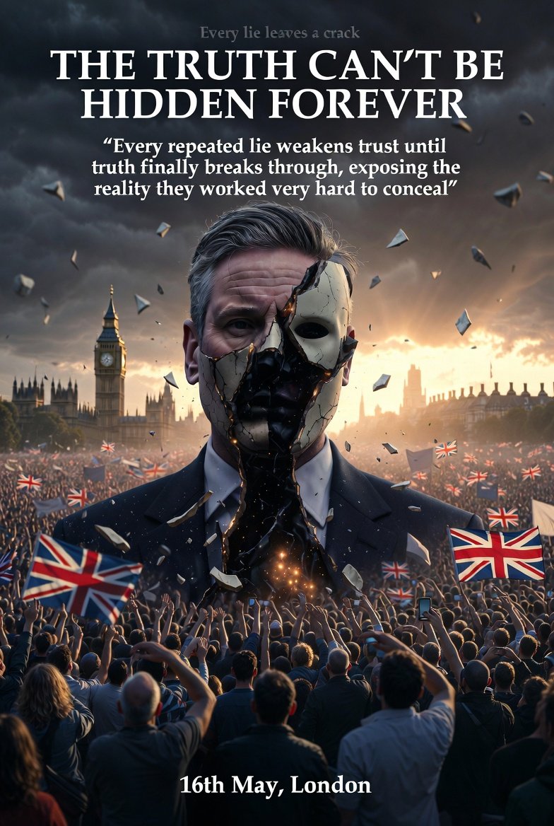 skbytes's tweet photo. @DavidDavisMP @the_iceman64 “The truth doesn’t stay buried forever, because every lie creates cracks that grow wider until the reality they hide can no longer be contained”
16th May, London
#UniteTheKingdom #UTK #May16 #TruthRises https://t.co/1eQyfGKckO