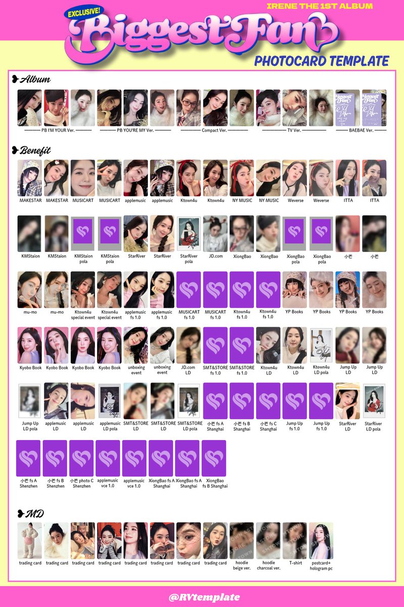 IRENE 아이린 アイリーン The 1st Album 【Biggest Fan】 PHOTOCARD