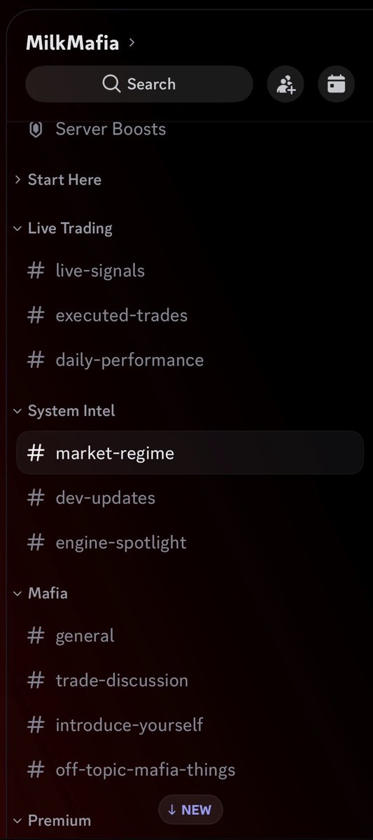 MilkMoneyMafia's tweet photo. Spent today overhauling the MilkMafia trading server from scratch.
Automated EOD performance summaries. Live regime change notifications. Premium tier staged and ready.
The system posts its own results every night. I just watch. https://t.co/0N1bwZ8M7i