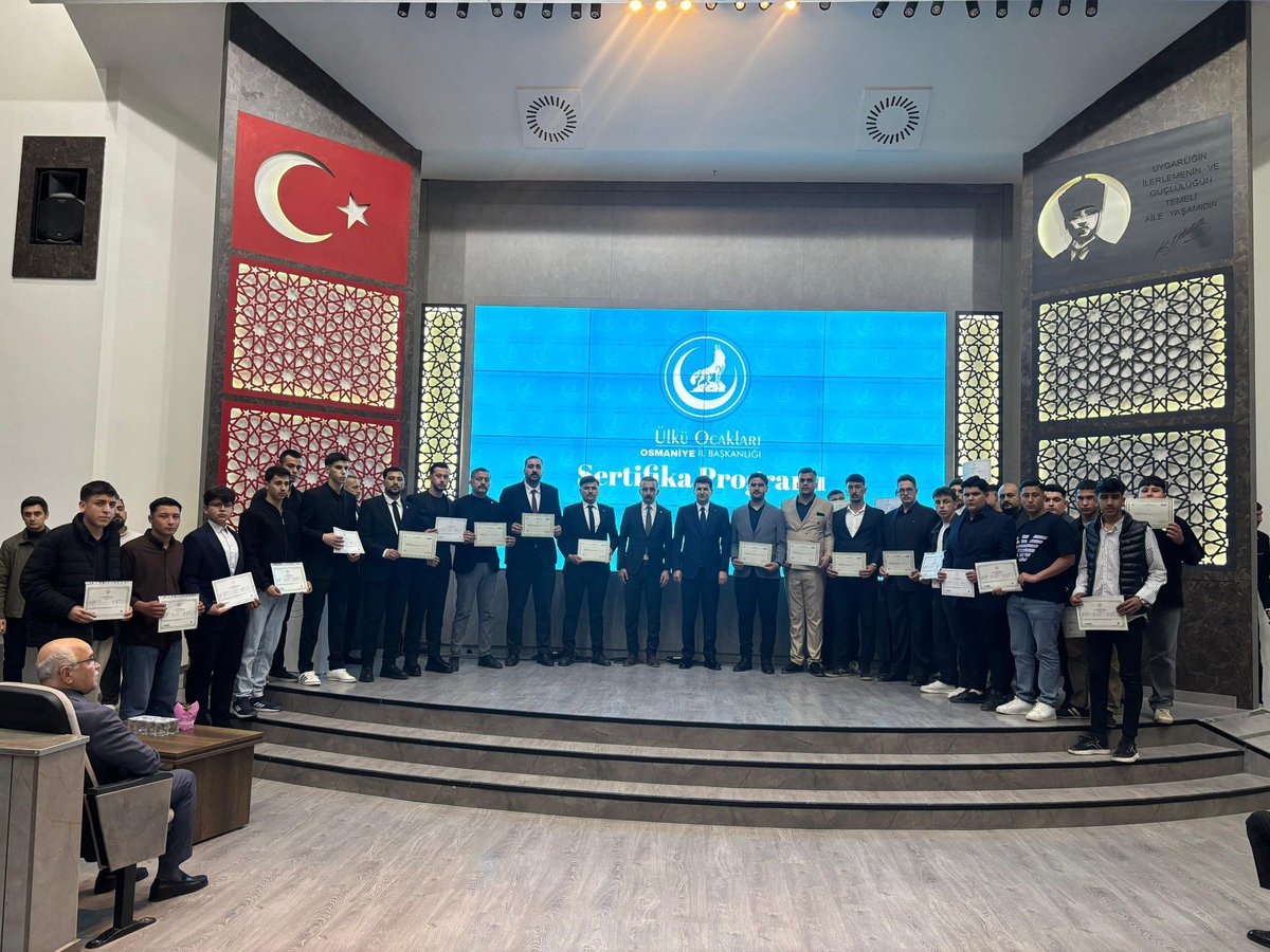 Ülkü Ocakları Genel Başkanımız Sn. Ahmet Yiğit Yıldırım, Ülkü Ocakları Osmaniye İl Başkanlığımızın Milli Eğitim Bakanlığı ile yapmış olduğumuz protokol çerçevesinde düzenlediği eğitimlerin sertifika takdim programına katılım sağladı. 

Bu kapsamda; Afet Yönetimi, İHA Pilot