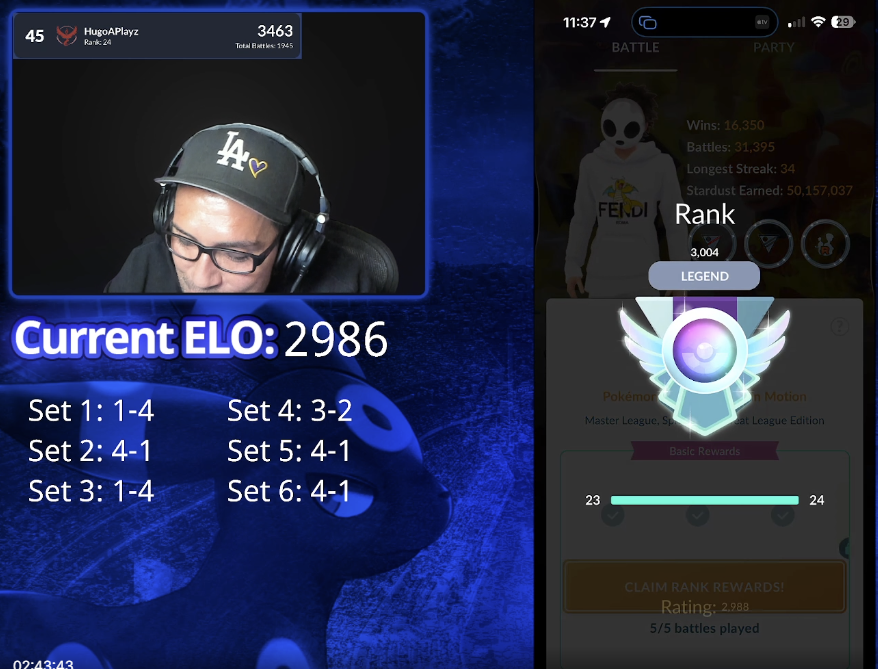 HugoAPlayz's tweet photo. We are so fucking back! Huge thank you to all the homies in attendance and for all the gifted subs!

ABB bullshit to legend, Diddler was the MVP, double nukes on the Shroom. GGs to all my opps 🫡🤝 https://t.co/PNELatLInv