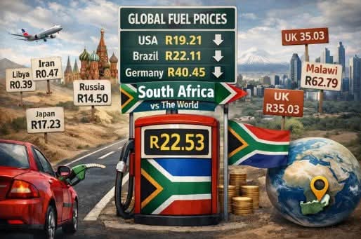 IOLmotoring's tweet image. Is South Africa’s fuel overpriced? Petrol ranks mid‑range globally, but diesel affordability lags far behind. With neighbours like Zimbabwe and Malawi paying even more, SA sits in the middle of the pack. 
#motoring #fuel #prices #petrol #diesel 
Read on tinyurl.com/vzta249s